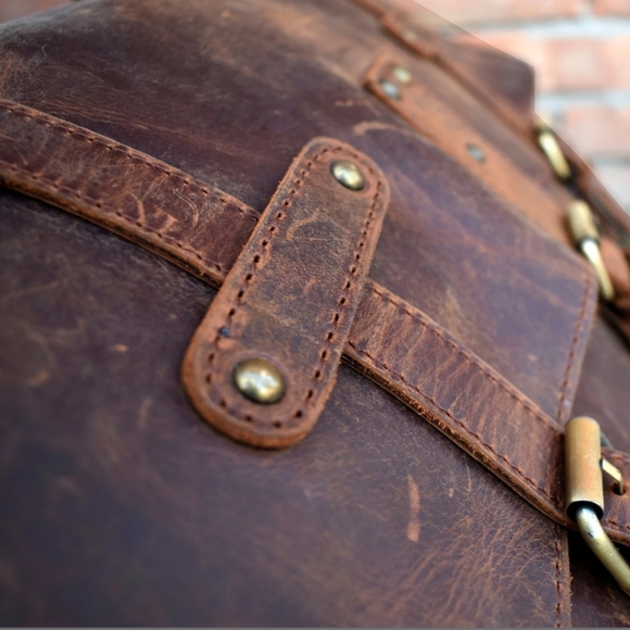 ALDESAKA rustic messenger bag - Picture 4 of 6